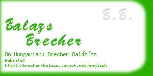 balazs brecher business card